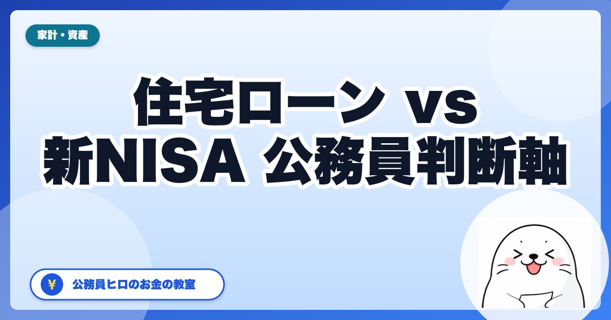 住宅ローン繰上返済 vs 新NISA積立、公務員はどちらを優先すべき？